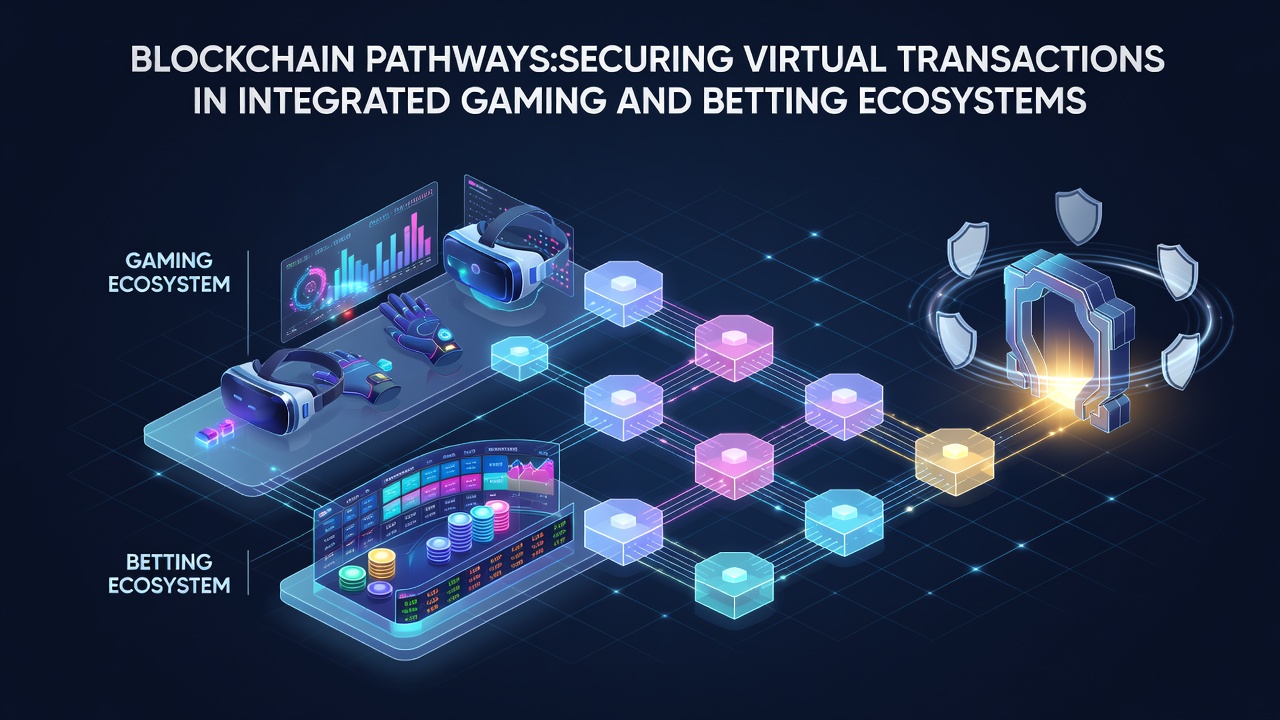 Integrated gaming interface displaying blockchain-secured betting transactions