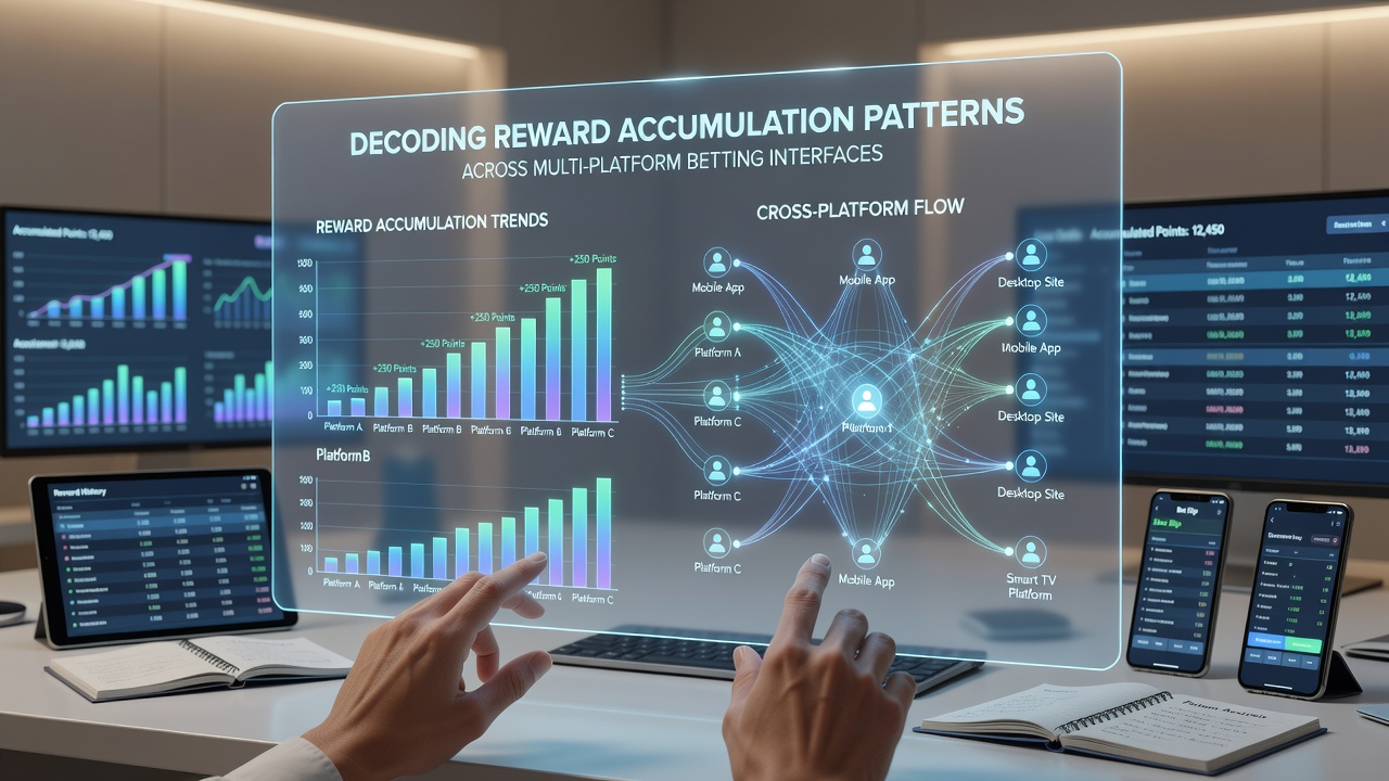 Analytics dashboard illustrating reward accumulation across mobile, desktop, and retail betting channels