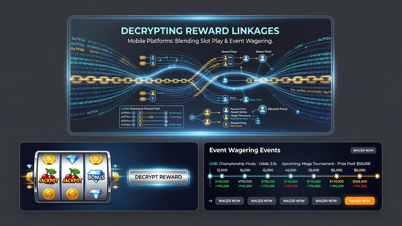 Illustration of reward point flow between slot reels and event betting interfaces on a smartphone screen