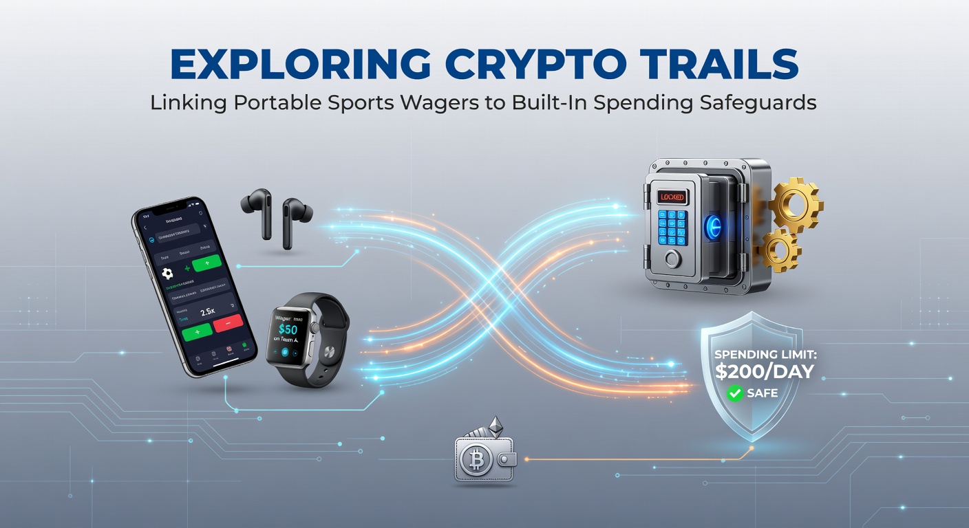 Blockchain visualization showing crypto transaction trails in mobile sports betting with integrated spending limit indicators