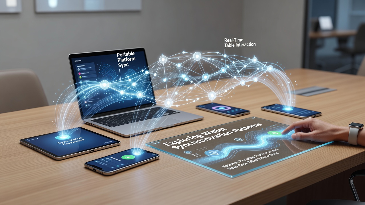 Illustration of mobile wallet syncing with live casino table interfaces on portable devices