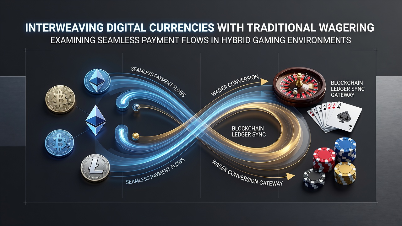 Hybrid gaming payment interface displaying integrated crypto wallet and fiat transaction options side by side