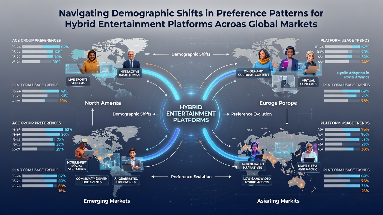 Cross-regional comparison of entertainment platform adoption rates by demographic group
