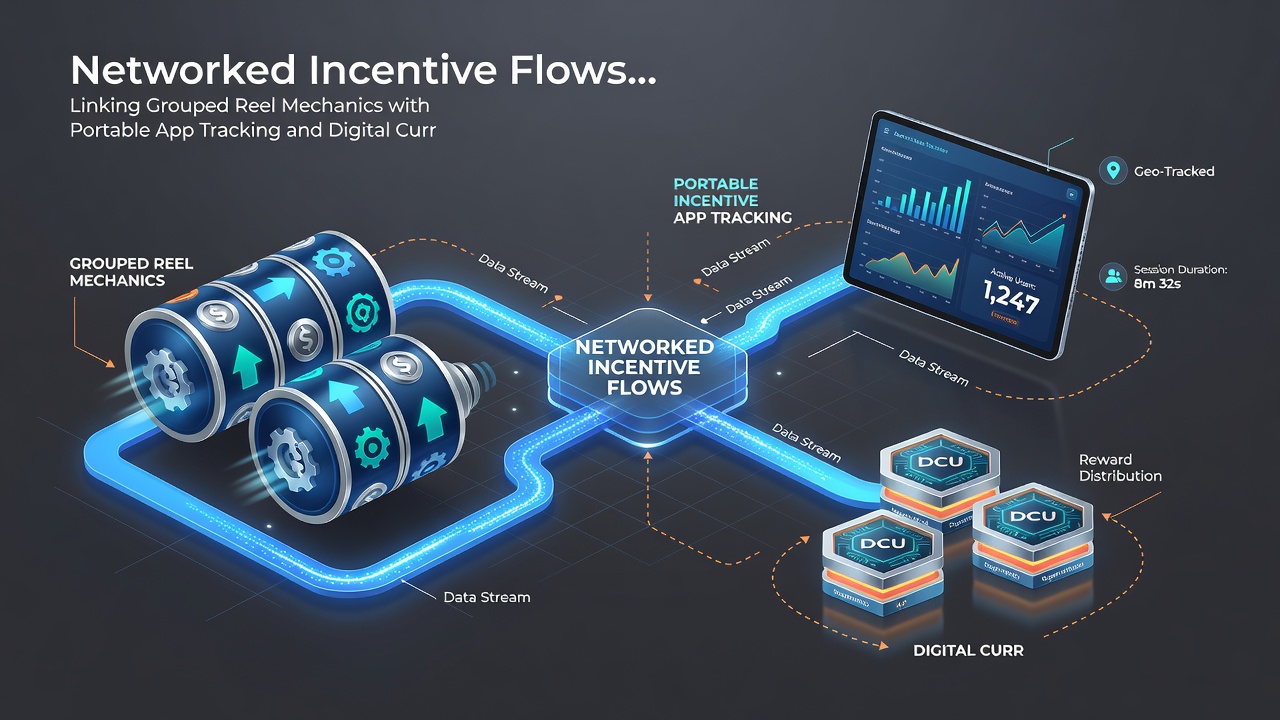 Diagram showing data pathways between mobile tracking apps, cluster slot mechanics, and crypto payment gateways